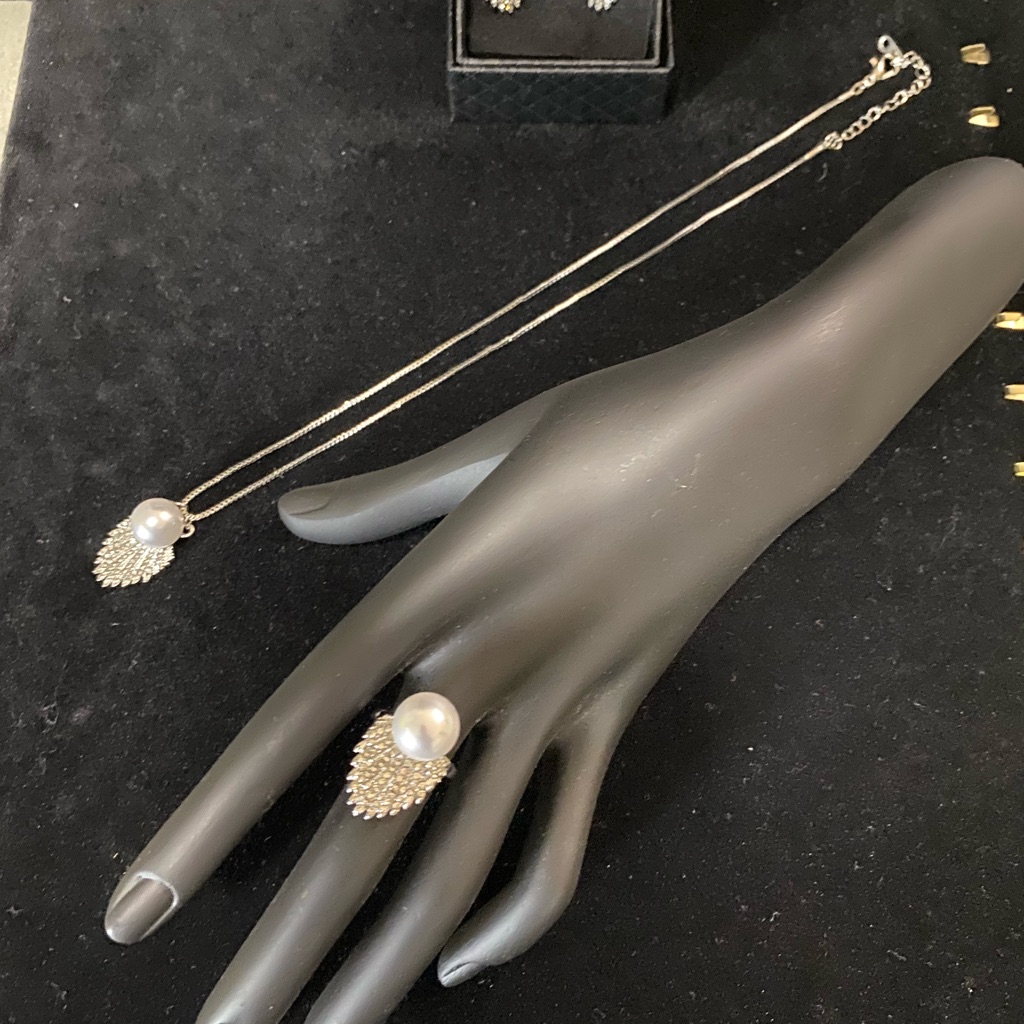 Silver And White Pearl Necklace